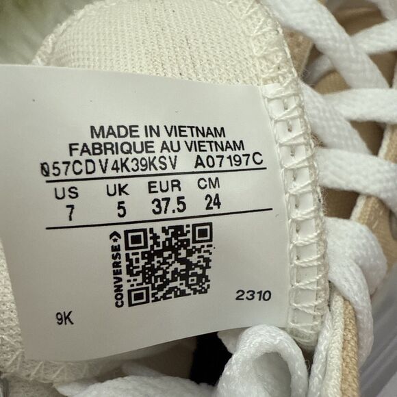 Converse by YOU Chuck Taylor All Star Hi Top Move Shoes Size Women' 7 Tan/ White - Picture 7 of 9